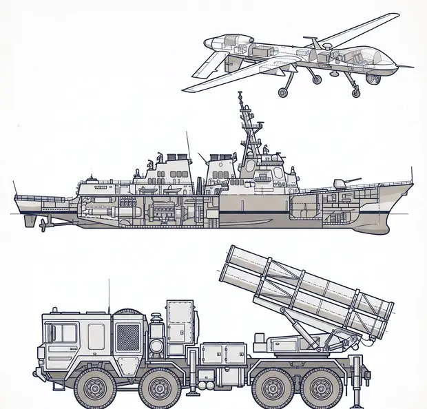 Naval vessel, military vehicle and unmanned aircraft